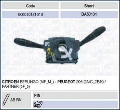 Magneti Marelli 000050131010 выключатель на колонке рулевого управления на PEUGEOT 206 SW (2E/K)