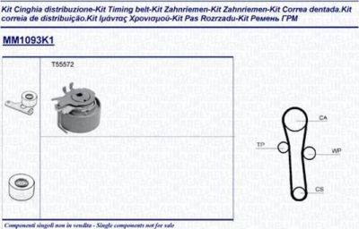 Magneti Marelli 341310931101 комплект ремня грм на RENAULT CLIO II (BB0/1/2_, CB0/1/2_)