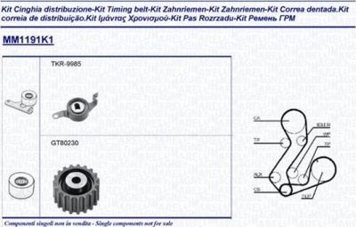 Magneti Marelli 341311911101 комплект ремня грм на FORD ESCORT VII (GAL, AAL, ABL)