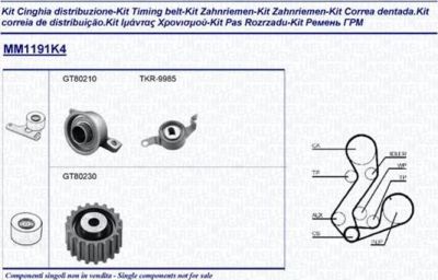 Magneti Marelli 341311911104 комплект ремня грм на FORD FIESTA фургон (FVD)
