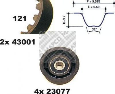 MAPCO 23001 комплект ремня грм на ALFA ROMEO 146 (930)