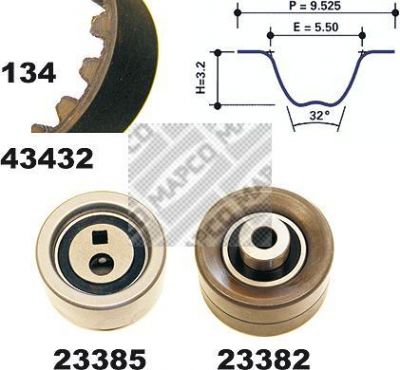 MAPCO 23432 комплект ремня грм на PEUGEOT 106 II (1)