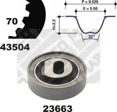 MAPCO 23504 комплект ремня грм на HONDA PRELUDE IV (BB)