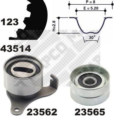 MAPCO 23514 комплект ремня грм на TOYOTA COROLLA Liftback (_E8_)