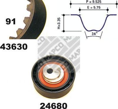 MAPCO 23636 комплект ремня грм на FORD FOCUS (DAW, DBW)