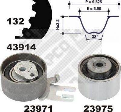 MAPCO 23914 комплект ремня грм на VOLVO S80 II (AS)