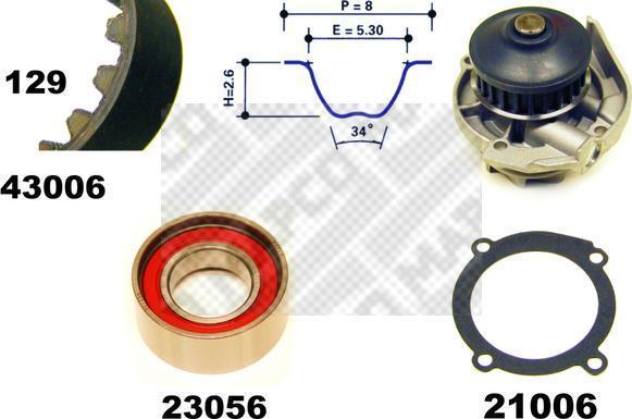 MAPCO 41006 водяной насос + комплект зубчатого ремня на FIAT PUNTO (188)