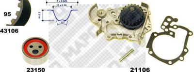 MAPCO 41106 водяной насос + комплект зубчатого ремня на RENAULT MEGANE I Coach (DA0/1_)