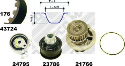 MAPCO 41724 водяной насос + комплект зубчатого ремня на OPEL ASTRA F (56_, 57_)