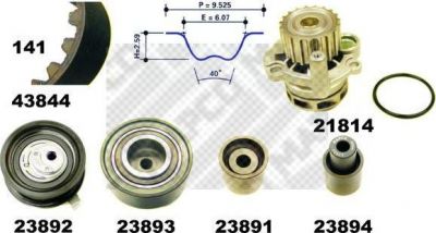 MAPCO 41844 водяной насос + комплект зубчатого ремня на VW GOLF IV (1J1)