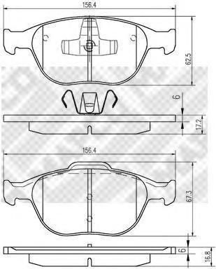 MAPCO 6709 Колодки тормозные дисковые передние комплект Ford Focus II , III / Mazda 3/ VOLVO S40 II . (1 223 682)