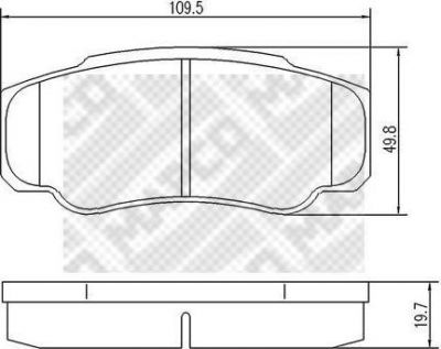 MAPCO 6729 комплект тормозных колодок, дисковый тормоз на PEUGEOT BOXER автобус (230P)