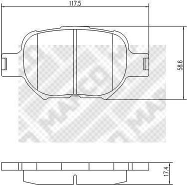 MAPCO 6767 комплект тормозных колодок, дисковый тормоз на TOYOTA COROLLA Wagon (__E11_)