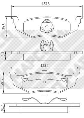 MAPCO 6775 комплект тормозных колодок, дисковый тормоз на CHRYSLER STRATUS кабрио (JX)