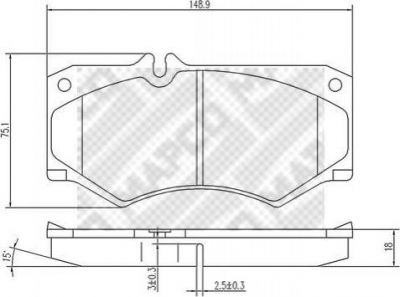 MAPCO 6828 комплект тормозных колодок, дисковый тормоз на MERCEDES-BENZ G-CLASS (W463)