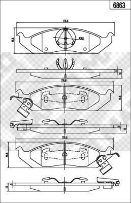 MAPCO 6863 КОМПЛЕКТ ТОРМОЗНЫХ КОЛОДОК, ДИСКОВЫЙ ТОРМОЗ