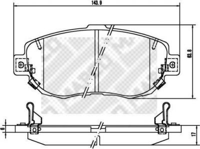 MAPCO 6872 комплект тормозных колодок, дисковый тормоз на LEXUS IS I (JCE1_, GXE1_)