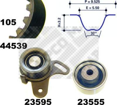 MAPCO 73539 комплект ремня грм на HYUNDAI GETZ (TB)