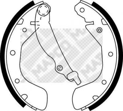 MAPCO 8565 комплект тормозных колодок на CHEVROLET AVEO Наклонная задняя часть (T250, T255)