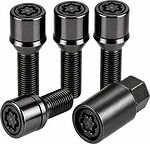 Секретные болты Matrix 674130F2 BC M14x1,5x33, чёрный хром, конус — 4 шт. + ключ