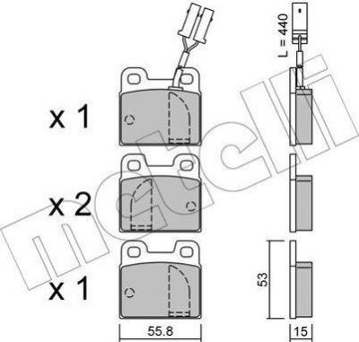 METELLI 22-0009-1 комплект тормозных колодок, дисковый тормоз на ALFA ROMEO 75 (162B)