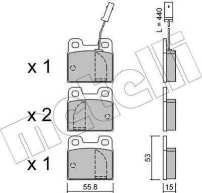 METELLI 22-0009-2 комплект тормозных колодок, дисковый тормоз на ALFA ROMEO 75 (162B)