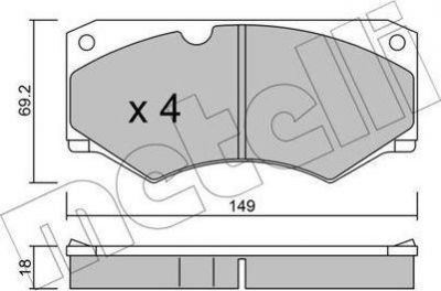 METELLI 22-0014-4 комплект тормозных колодок, дисковый тормоз на MERCEDES-BENZ T2/LN1 фургон/универсал