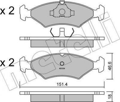 METELLI 22-0029-0 комплект тормозных колодок, дисковый тормоз на FORD ESCORT III (GAA)