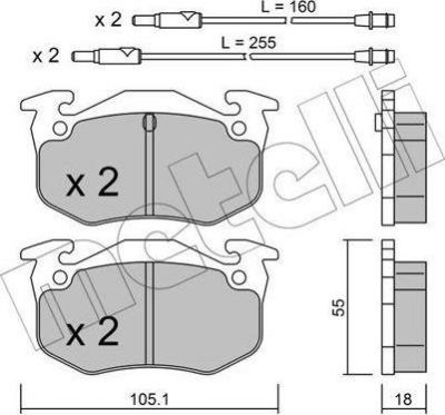 METELLI 22-0036-0 комплект тормозных колодок, дисковый тормоз на ALPINE V6