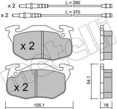 METELLI 22-0037-1 комплект тормозных колодок, дисковый тормоз на PEUGEOT 306 (7B, N3, N5)