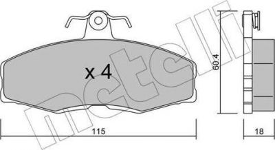 METELLI 22-0039-0 комплект тормозных колодок, дисковый тормоз на SKODA FELICIA I Fun (797)