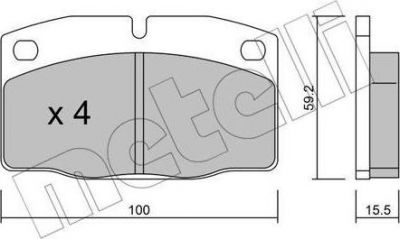 METELLI 22-0044-0 комплект тормозных колодок, дисковый тормоз на OPEL OMEGA A (16_, 17_, 19_)