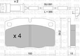 METELLI 22-0044-2K комплект тормозных колодок, дисковый тормоз на OPEL OMEGA A (16_, 17_, 19_)