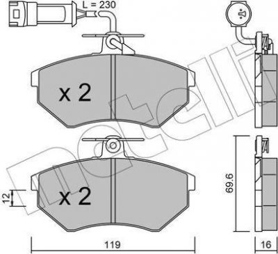 METELLI 22-0050-4 комплект тормозных колодок, дисковый тормоз на VW GOLF III (1H1)