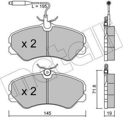 METELLI 22-0058-1 комплект тормозных колодок, дисковый тормоз на FIAT DUCATO c бортовой платформой/ходовая часть (290)