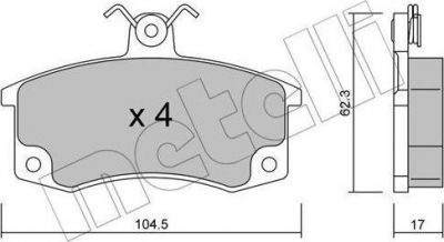 METELLI 22-0062-0 комплект тормозных колодок, дисковый тормоз на LADA KALINA седан (1118)