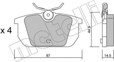 METELLI 22-0064-0 комплект тормозных колодок, дисковый тормоз на ALFA ROMEO 146 (930)