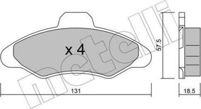 METELLI 22-0071-0 комплект тормозных колодок, дисковый тормоз на FORD ESCORT VII (GAL, AAL, ABL)