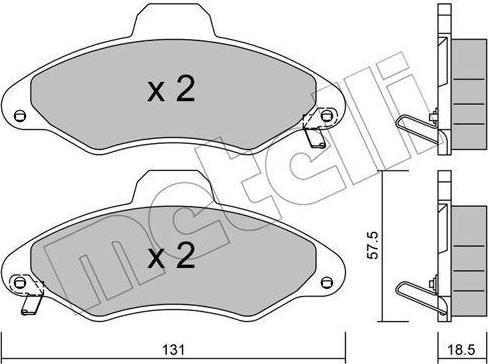 METELLI 22-0071-1 комплект тормозных колодок, дисковый тормоз на FORD ESCORT VII седан (GAL, AFL)
