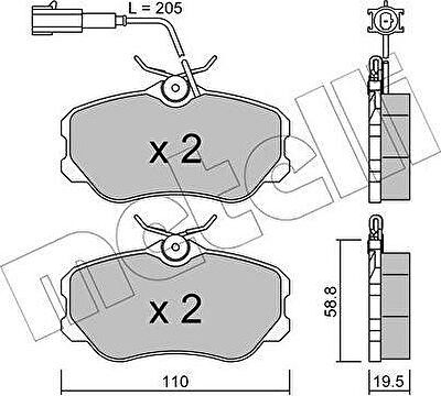 METELLI 22-0074-0 комплект тормозных колодок, дисковый тормоз на FIAT CROMA (154)