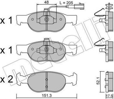 METELLI 22-0079-0 комплект тормозных колодок, дисковый тормоз на FIAT BRAVA (182)