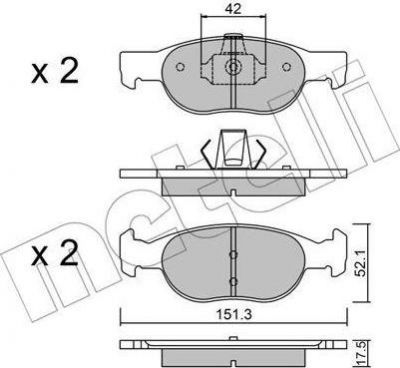 METELLI 22-0079-1 комплект тормозных колодок, дисковый тормоз на FIAT PUNTO (188)