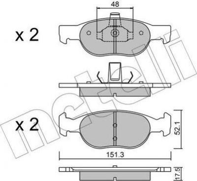 METELLI 22-0079-2 комплект тормозных колодок, дисковый тормоз на FIAT PUNTO (188)