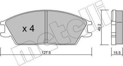 METELLI 22-0081-0 комплект тормозных колодок, дисковый тормоз на HYUNDAI PONY седан (X-1)