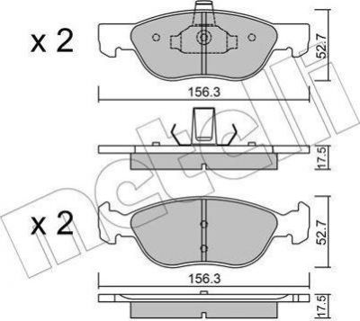 METELLI 22-0082-2 комплект тормозных колодок, дисковый тормоз на FIAT PUNTO (188)