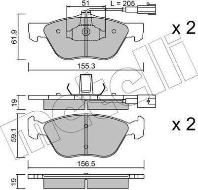 METELLI 22-0083-1 комплект тормозных колодок, дисковый тормоз на LANCIA KAPPA SW (838B)
