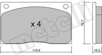 METELLI 22-0089-0 комплект тормозных колодок, дисковый тормоз на RENAULT MASTER I фургон (T__)