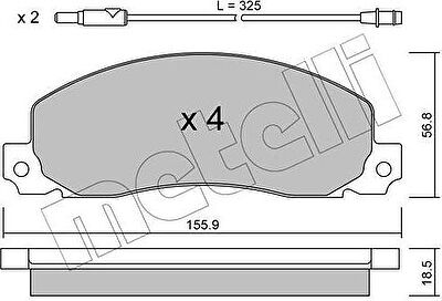 METELLI 22-0098-0 комплект тормозных колодок, дисковый тормоз на RENAULT TRAFIC фургон (TXX)