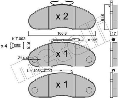 METELLI 22-0111-0 комплект тормозных колодок, дисковый тормоз на NISSAN ATLEON