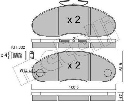 METELLI 22-0111-1 комплект тормозных колодок, дисковый тормоз на RENAULT TRUCKS B c бортовой платформой/ходовая часть